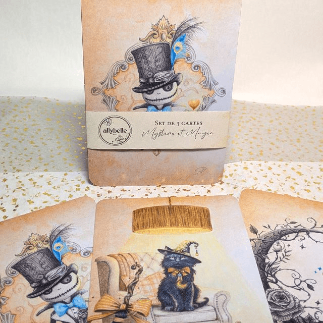 Lot de 3 cartes A6 : "Mystère & Magie"