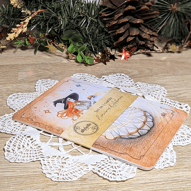 Lot de 5 cartes A6 : "Lumières d'automne"