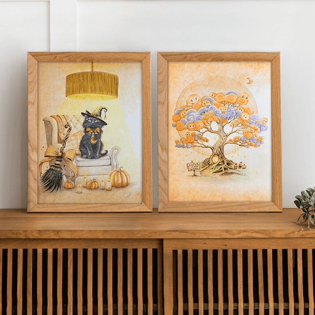 Pack Duo A4 : Chat mystique & L’arbre aux citrouilles